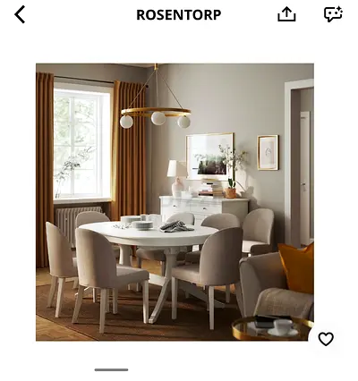 IKEA ROSENTORP Round Dining Table with 6 Chairs - White (Brand New, delivered last week)