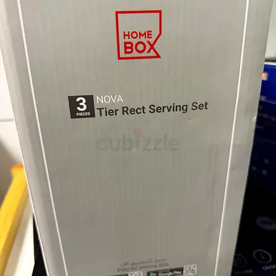 Home Box NOVA 3-Piece Tier Rectangular Serving Set - New in Box