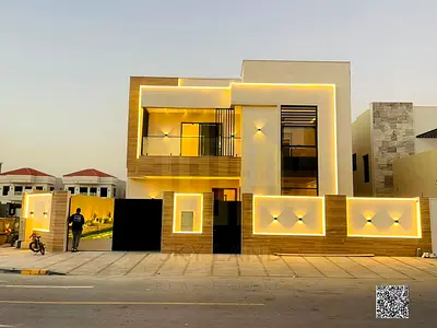 Luxury modern villa for sale, corner location on two streets, two floors and a roof, central air conditioning, high-end finishes, freehold ownership f