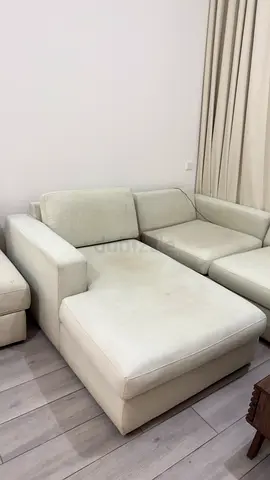 Light Beige Fabric sofa / 6 Seater - Good Condition