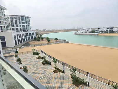 Luxury bedroom and living room for annual rent in Sharjah, the most beautiful city | 2 bathrooms | Balcony | Pool and lake view | Flexible payment opt