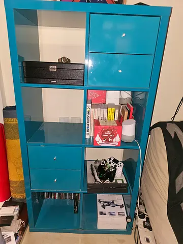 Blue 9-Compartment Storage Shelf / Display set - Good Condition