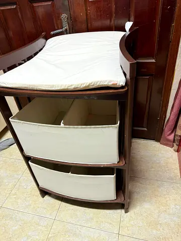 Stokke Wooden Baby Changing Table with Storage Drawers - Dark Brown