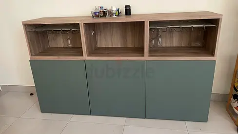 Modern Sideboard Cabinet with Wine Glass Holders - Good Condition