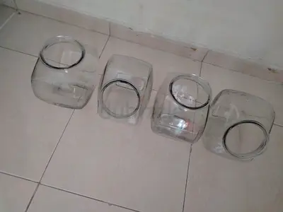 Set of 4 Clear Glass Storage Jars - ALL PC   =  50