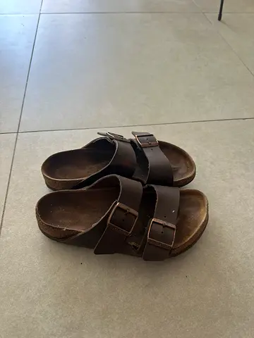 used brown double-strap buckle sandals Birkenstock uk 5