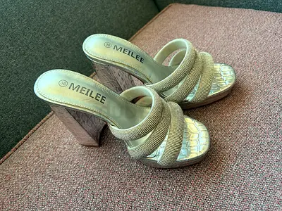 Meilee Ladies High Heel Shoes - Size 36, Silver