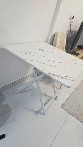 Compact Foldable Marble-Top Dining Table (80 x 80 cm) - 100 AED