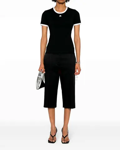 Courreges Signature Contrast T-shirt in Cotton