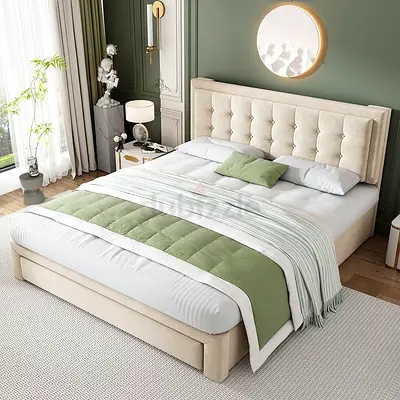 Cozy and stylish king front drawers bed