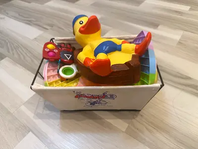 Small mixed baby toys set with rubber duck and sensory pieces