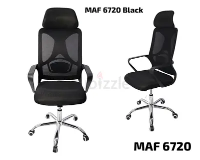 MAF 6720 Black Ergonomic Office Chair with Headrest