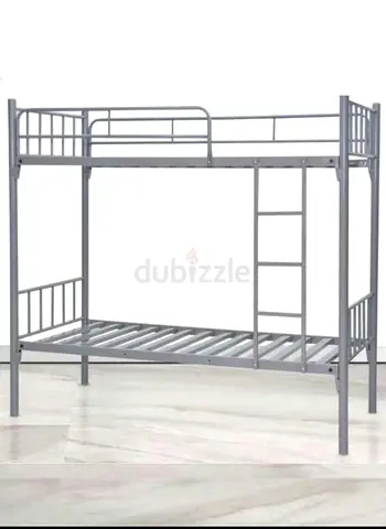 Metal Bunk Bed Frame - Sturdy Double Decker, Grey