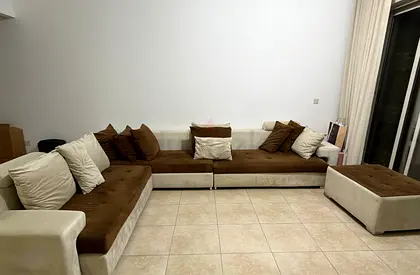 Large Modular Brown  Beige Velvet Sofa Set  - Good Condition