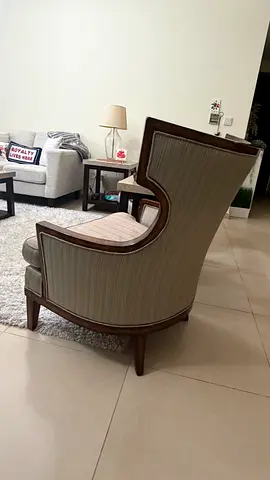 Classic Wooden Accent Armchairs with Upholstered Back and Seat