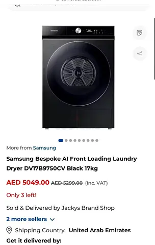 Brand New Samsung Bespoke Washer 20 kg Dryer 17 kg with AI Technology