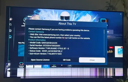 Broken Samsung Smart TV 55 — Screen Damage, only for repair team.