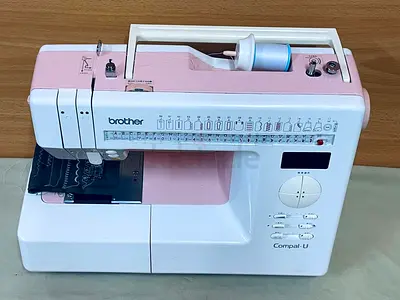 Brother Compal-U Sewing Machine - Pink  White, Good Working Condition