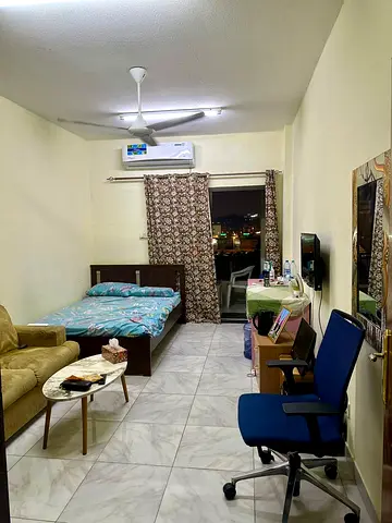 Karama near burjuman metro furnished room with balcony for Indians with kitchen,free cleaning