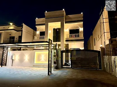 Villa (with swimming pool) for sale in Ajman | Al Yasmin area | 5 bedrooms, majlis, hall, maid's room and roof | Freehold | Price includes water, elec