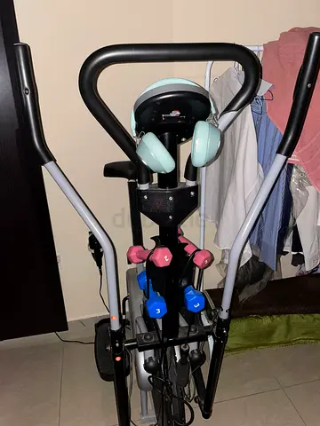 Compact Elliptical Trainer with Hand Weights - Lightly Used