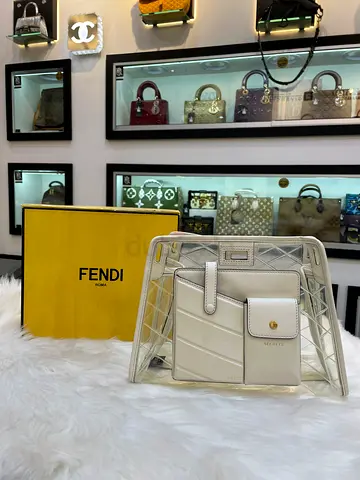 Fendi White Peekaboo PVC Defender with Two Pocket Crossbody Bag (Authentic/PreOwned)