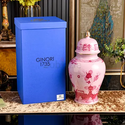 Ginori Large Potiche Vase Oriente Italiano