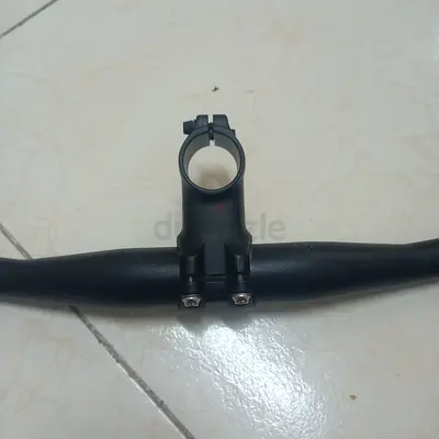Flat Handlebar with Stem for Bicycle - Matte Black