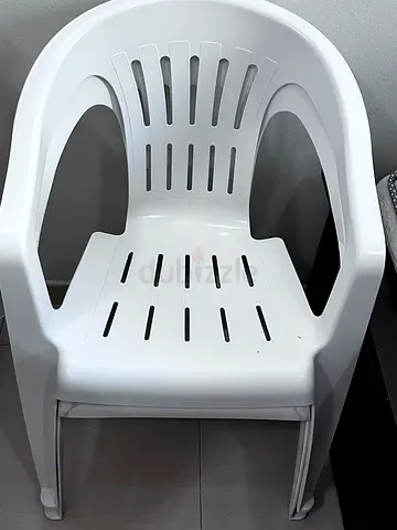 White Plastic Outdoor Chair - Stackable
