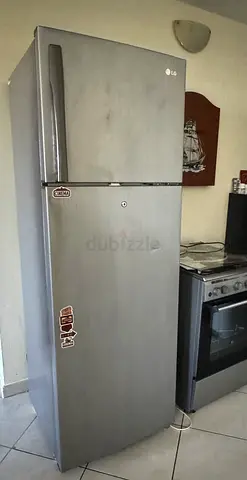 LG Silver Double-Door Refrigerator - Top Freezer, Used