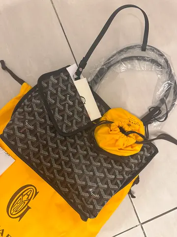 Goyard anjou mini reversable bag brand new 2026 model(orignal) black in colour with dust bag