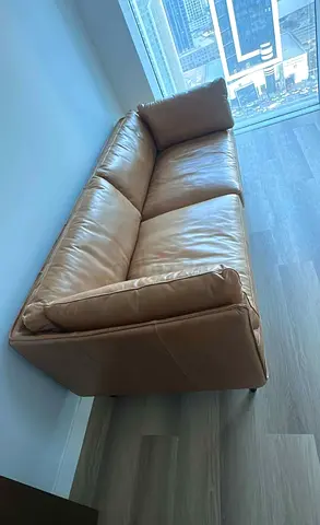 Leather three seater sofa Cratebarrel