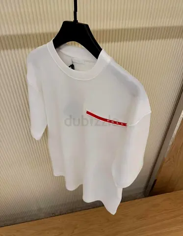 Prada White short-sleeve designer logo T-shirt (mens) - sizes small to 3xl