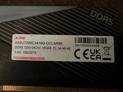 PC RAM DDR 5 ,32GB 6000 mts / 16GB 7200mts