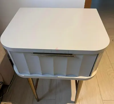 Nightstand - Homecentre Ripple Collection Taupe/Muted Gold (2 available, each for 500 AED)