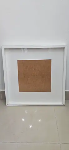 White framed wall art with mat – 1 large frame