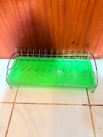 Stainless Steel Plate Rack with Drip Tray - Good Condition