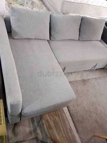Light Grey L-Shaped Corner Sofa - Good Condition