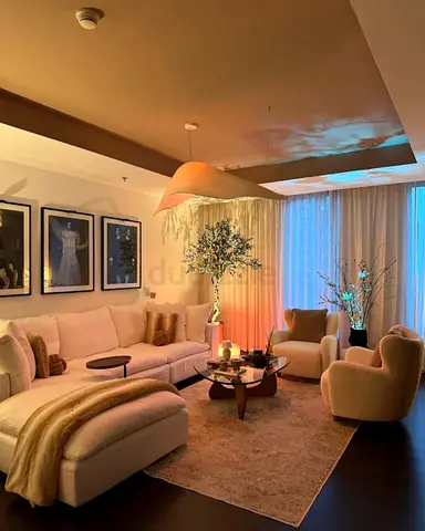 Beige modular Feather filled sofa