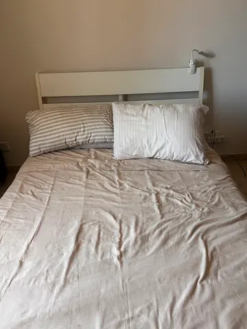 IKEA Single/Double White Bed Frame with Headboard - Good Condition