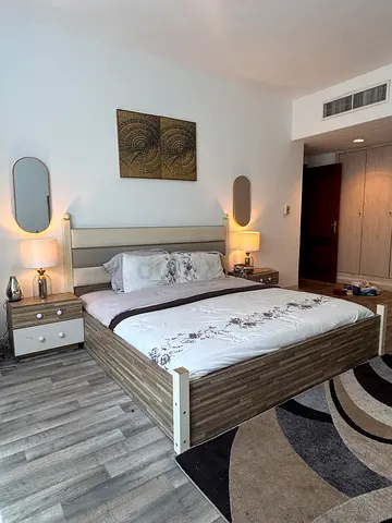 King size bed with side tables and dresser for sale