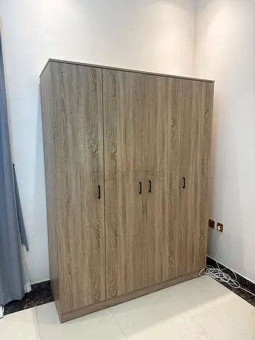 4-Door Wooden Wardrobe / Armoire in Light Oak Finish - Excellent Condition