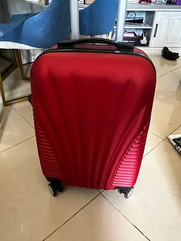Red Hard-Shell Carry-On Suitcase with Spinner Wheels - Good Condition