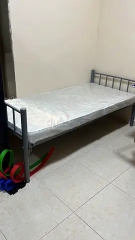 Single Metal Bed Frame with Mattress - Good Condition