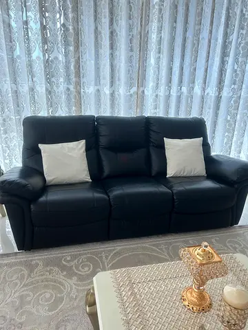 Black leather sofas recliner