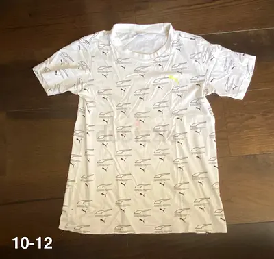 White printed Puma t-shirt - kids size 10-12, good condition