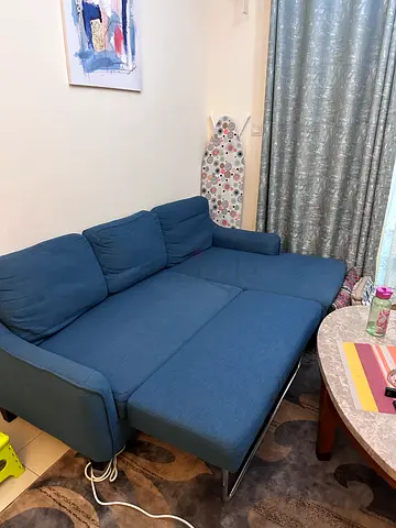Blue 3 seater Sofa Bed in Good Condition