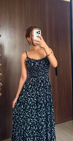 Hollister Black Floral Maxi Dress - Like New