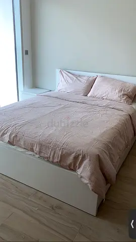 Double bed frame with 4 drawers and mattress and 4 pillows - good condition