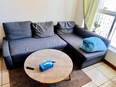 Sofa bed with center table